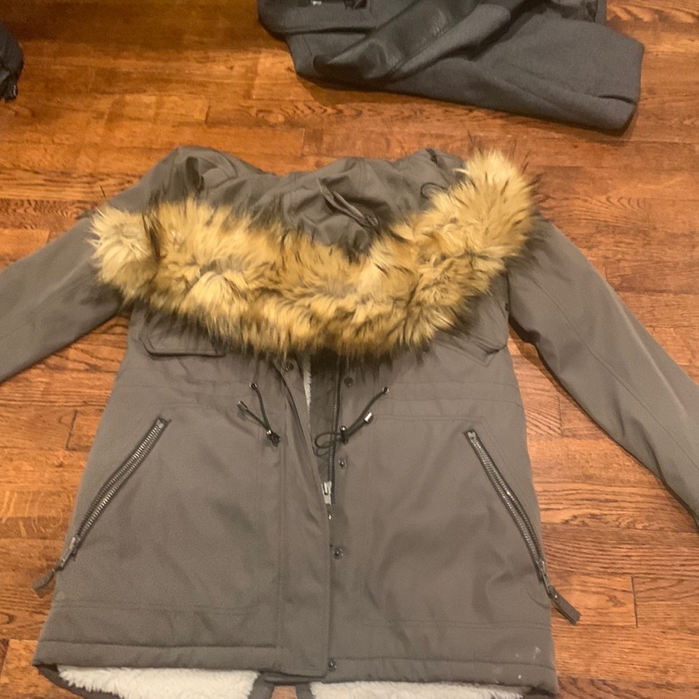 Aqua long fuzzy jacket